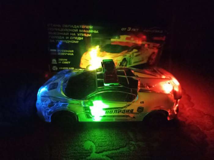 Фотография покупателя товара Машина инерционная «Crazy race, полиция», русская озвучка, свет, цвет белый