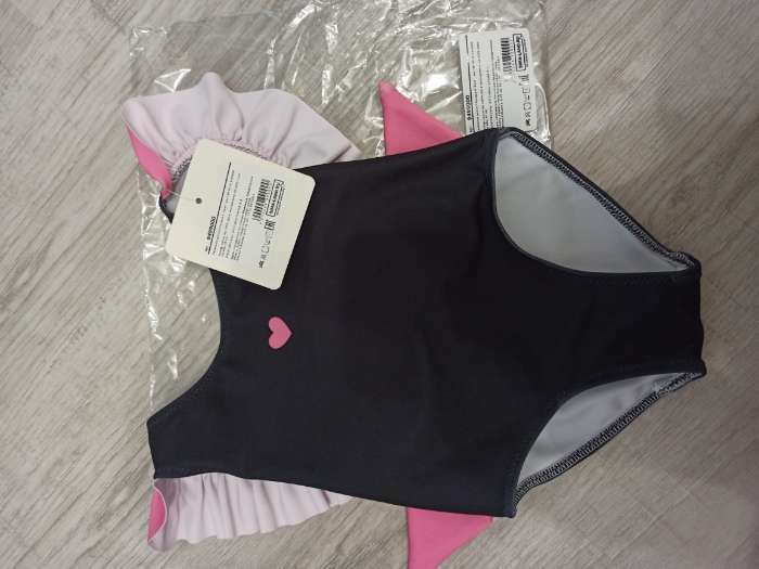 Фотография покупателя товара Купальник детский слитный «Крошка Я. Бант», рост 80-86 см, чёрный - Фото 1