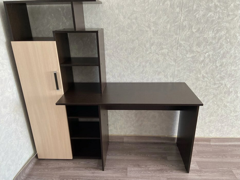 Фотография покупателя товара Стол компьютерный Квартет-7 1508х500х1500 венге/дуб молочный - Фото 11