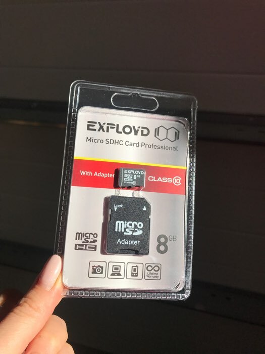 Фотография покупателя товара Карта памяти Exployd MicroSD, 8 Гб, SDHC, класс 10, с адаптером SD - Фото 1