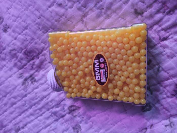 Фотография покупателя товара Пульки 6 мм пластиковые, 1500 шт., жёлтые, в банке