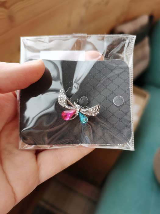 Фотография покупателя товара Брошь «Бабочка изящная », цветная в серебре