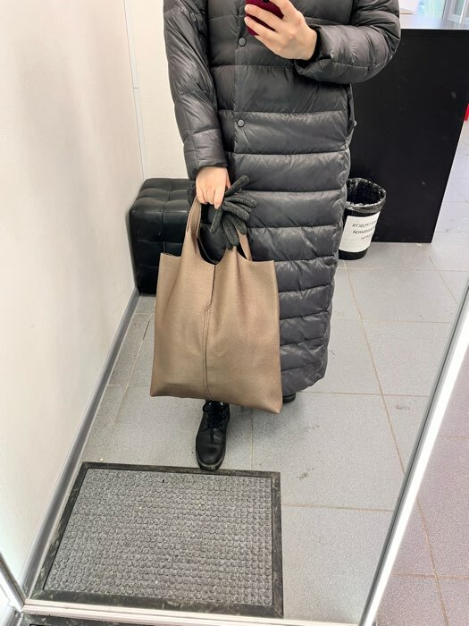Фотография покупателя товара Сумка женская TEXTURA, шопер, большой размер, цвет серый - Фото 1