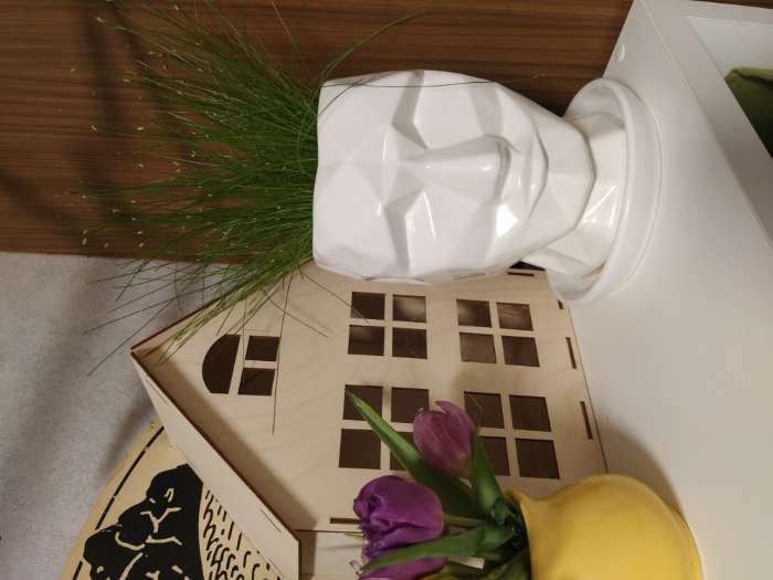 Фотография покупателя товара Горшок для цветов "Кай", шёлк, белый, керамика, 2 л - Фото 3