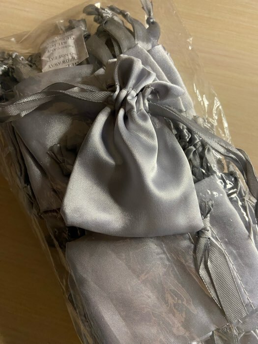 Фотография покупателя товара Мешочек подарочный атласный с лентой, 7×9 см, цвет серебристый