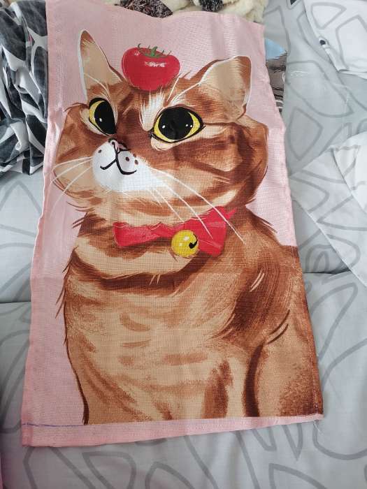 Фотография покупателя товара Набор полотенец кухонный Доляна Cats 35×60 см - 8 шт., 100% хлопок - Фото 2