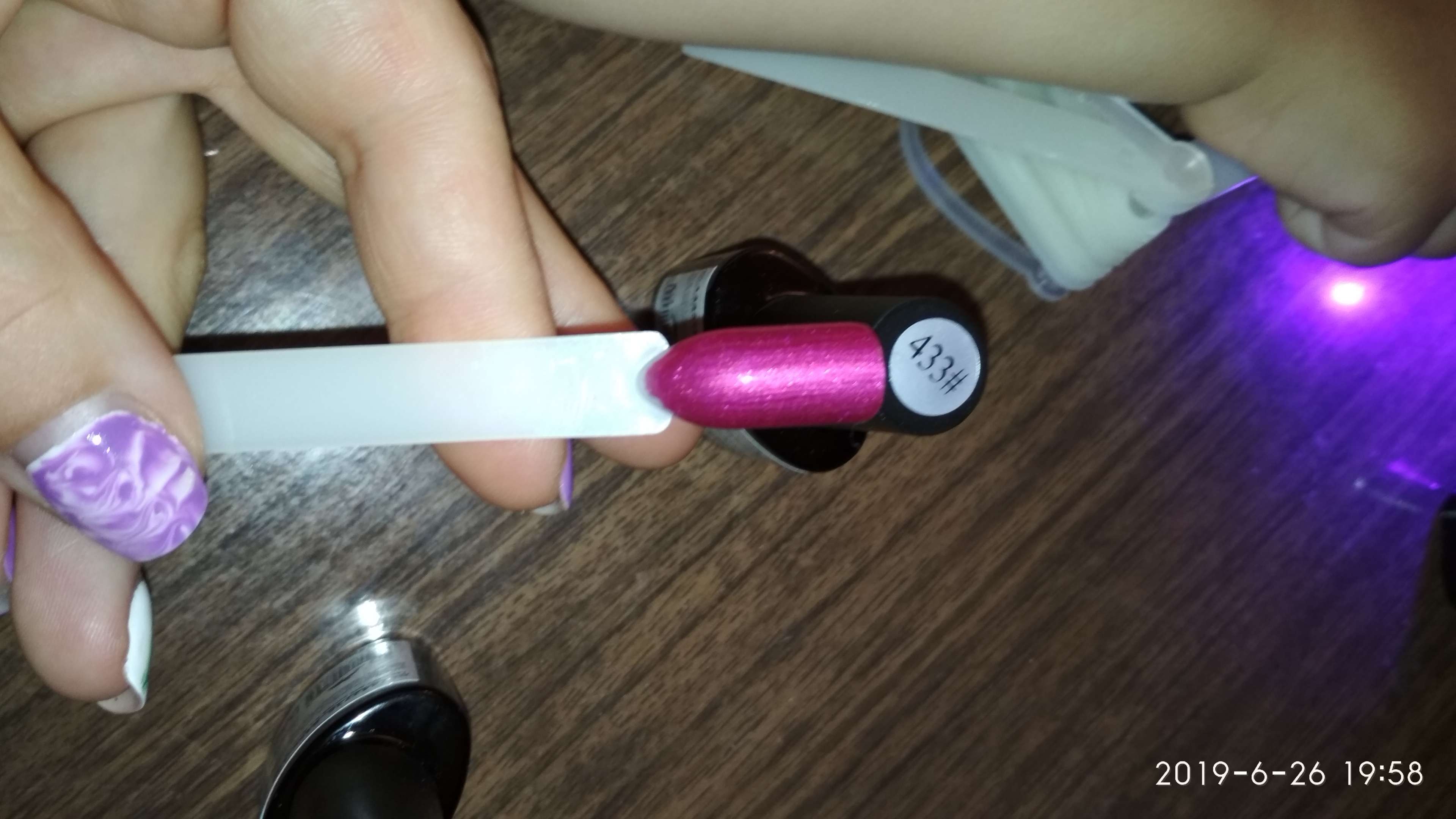 Фотография покупателя товара Гель-лак для ногтей трёхфазный LED/UV, 10мл, цвет В2-069 малиновый перламутровый - Фото 67