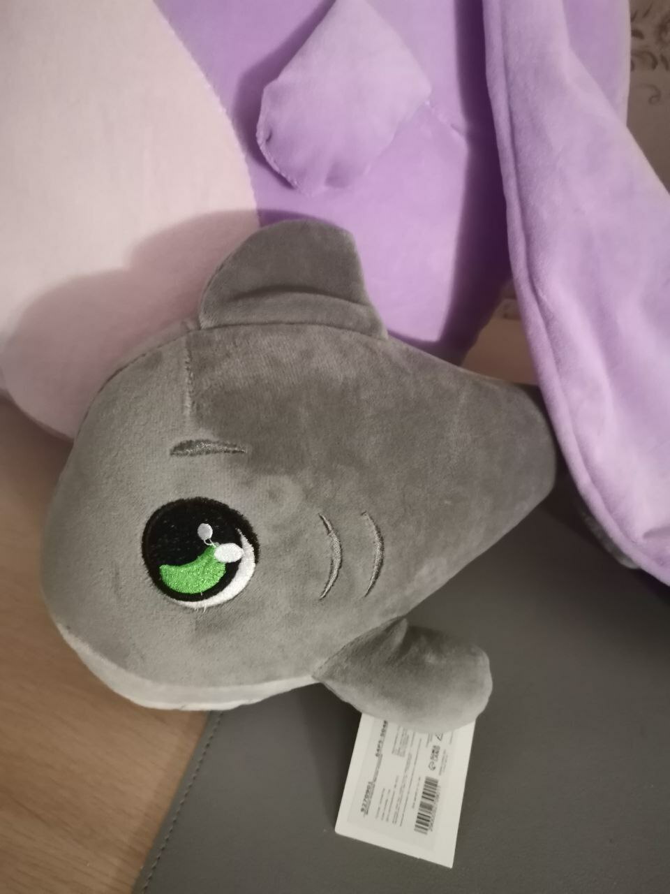 Фотография покупателя товара Мягкая игрушка «Акула», цвет серый - Фото 3