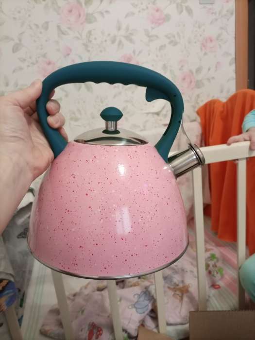 Фотография покупателя товара Чайник со свистком из нержавеющей стали Доляна «Космос», 3 л, синий - Фото 1