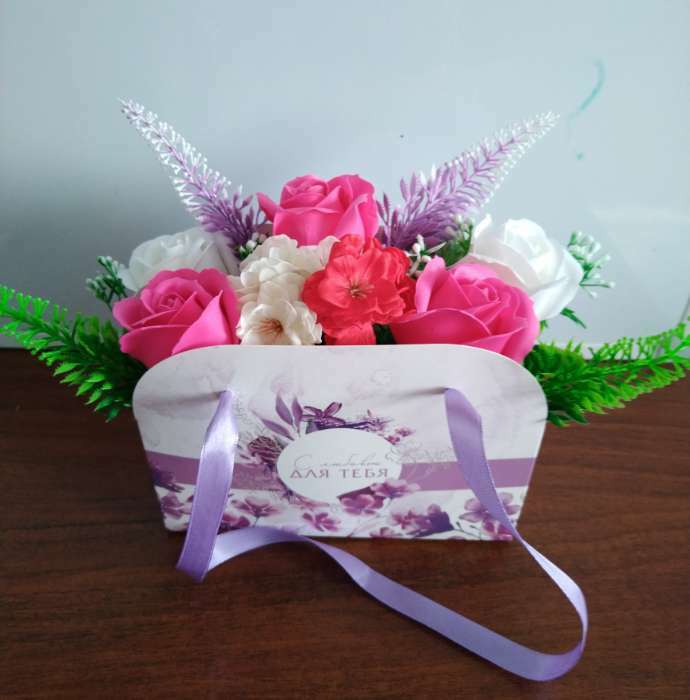 Фотография покупателя товара Переноска для цветов складная «Любимой мамочке», 17 × 13 × 7 см - Фото 1