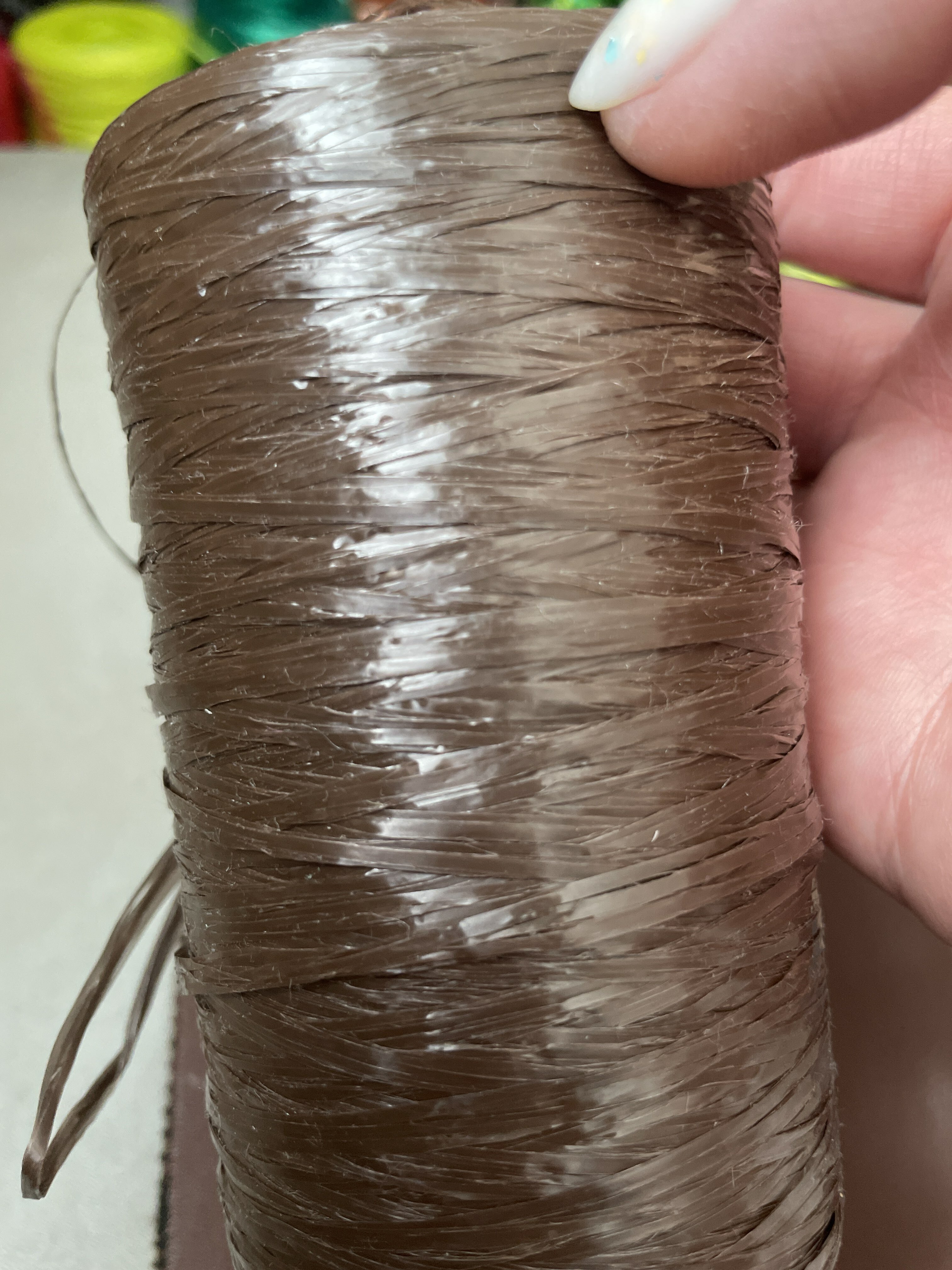 Фотография покупателя товара Пряжа "Для вязания мочалок" 100% полипропилен 400м/100±10 гр в форме цилиндра (красный) - Фото 3