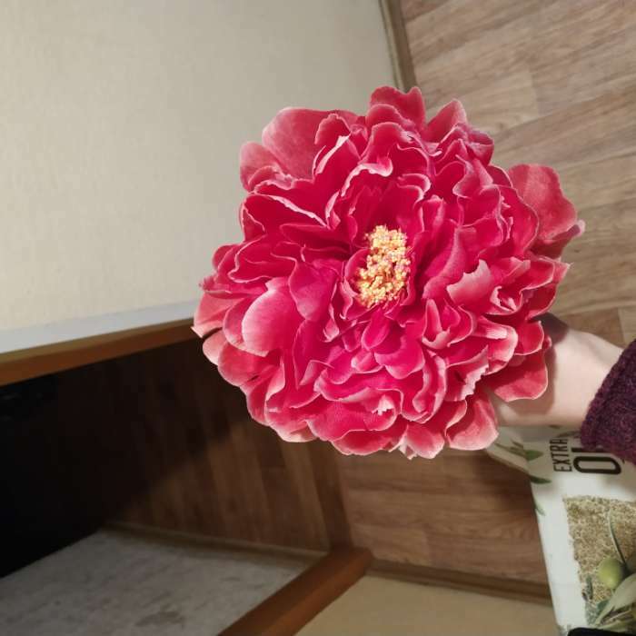 Фотография покупателя товара Цветы искусственные "Пион бархатный" 15х55 см, красный - Фото 17