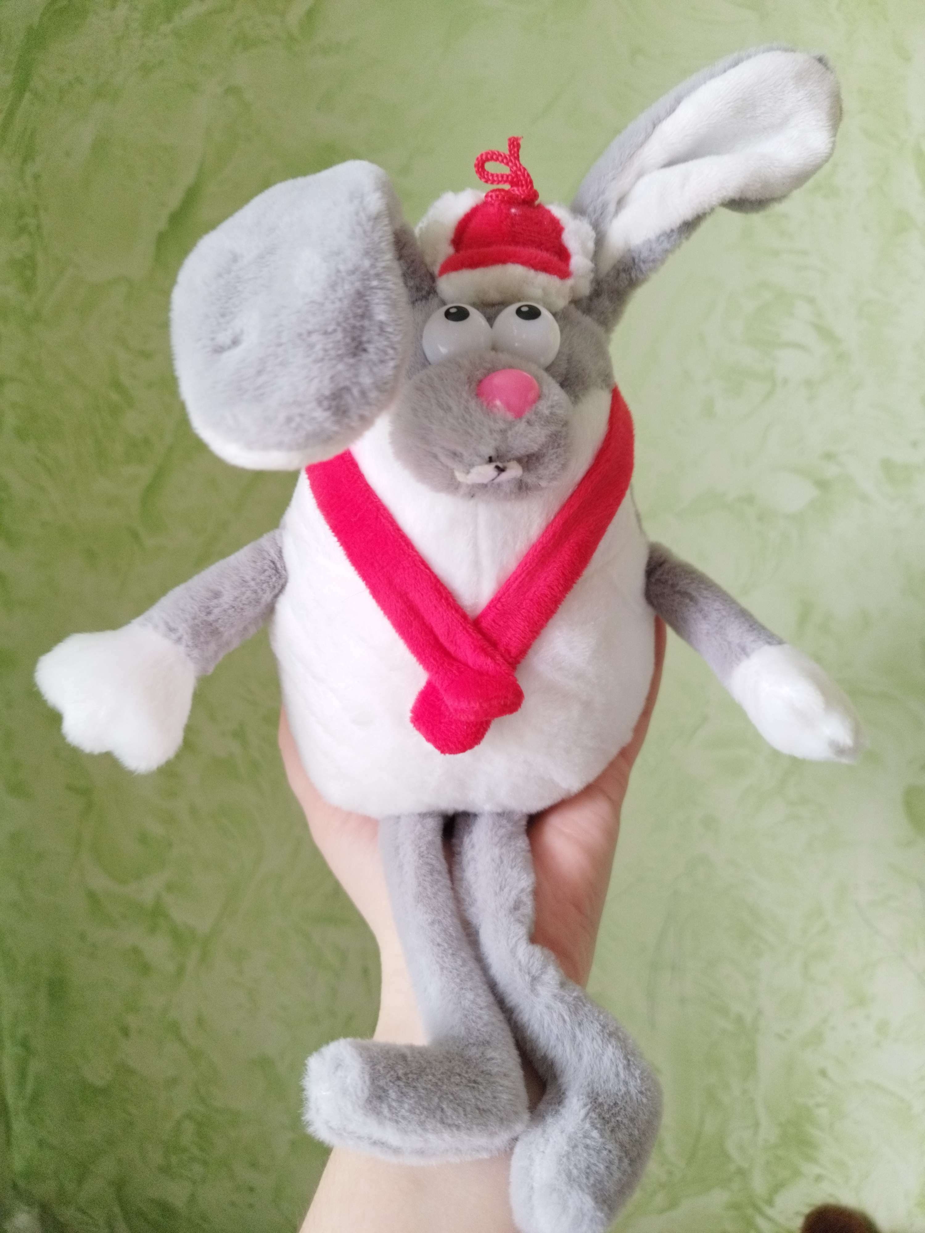 Фотография покупателя товара Мягкая игрушка «Кролик с шарфом»