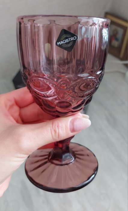 Фотография покупателя товара Набор бокалов стеклянных Magistro «Ла-Манш», 250 мл, 9×17 см, 6 шт, цвет розовый - Фото 3
