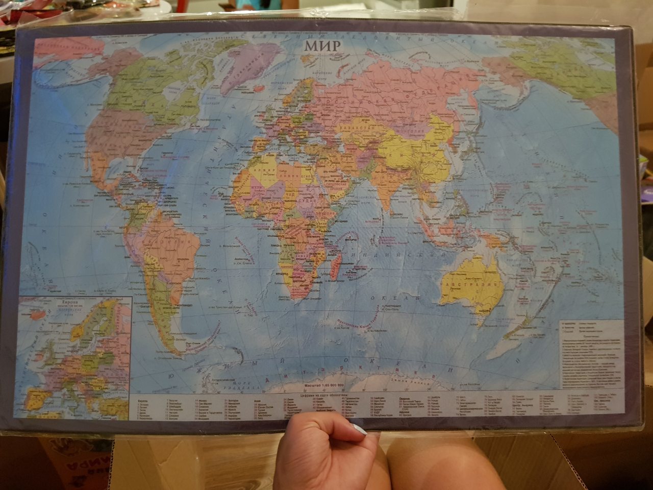 Фотография покупателя товара Накладка на стол «Карта мира», 590 × 380 мм - Фото 1