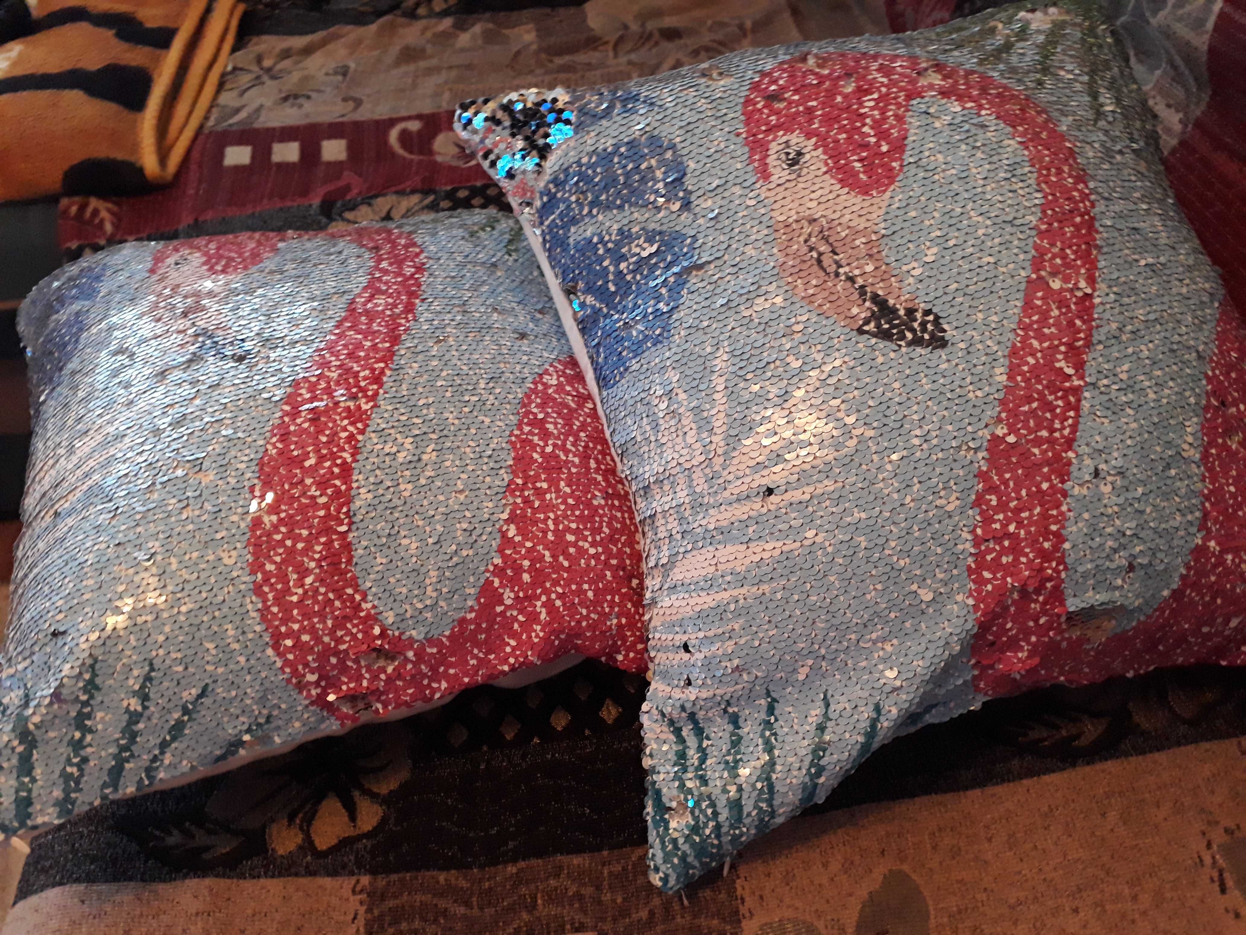 Фотография покупателя товара Наволочка декоративная с пайетками "Этель" Фламинго, 40х40 см, велюр, 100% п/э - Фото 1