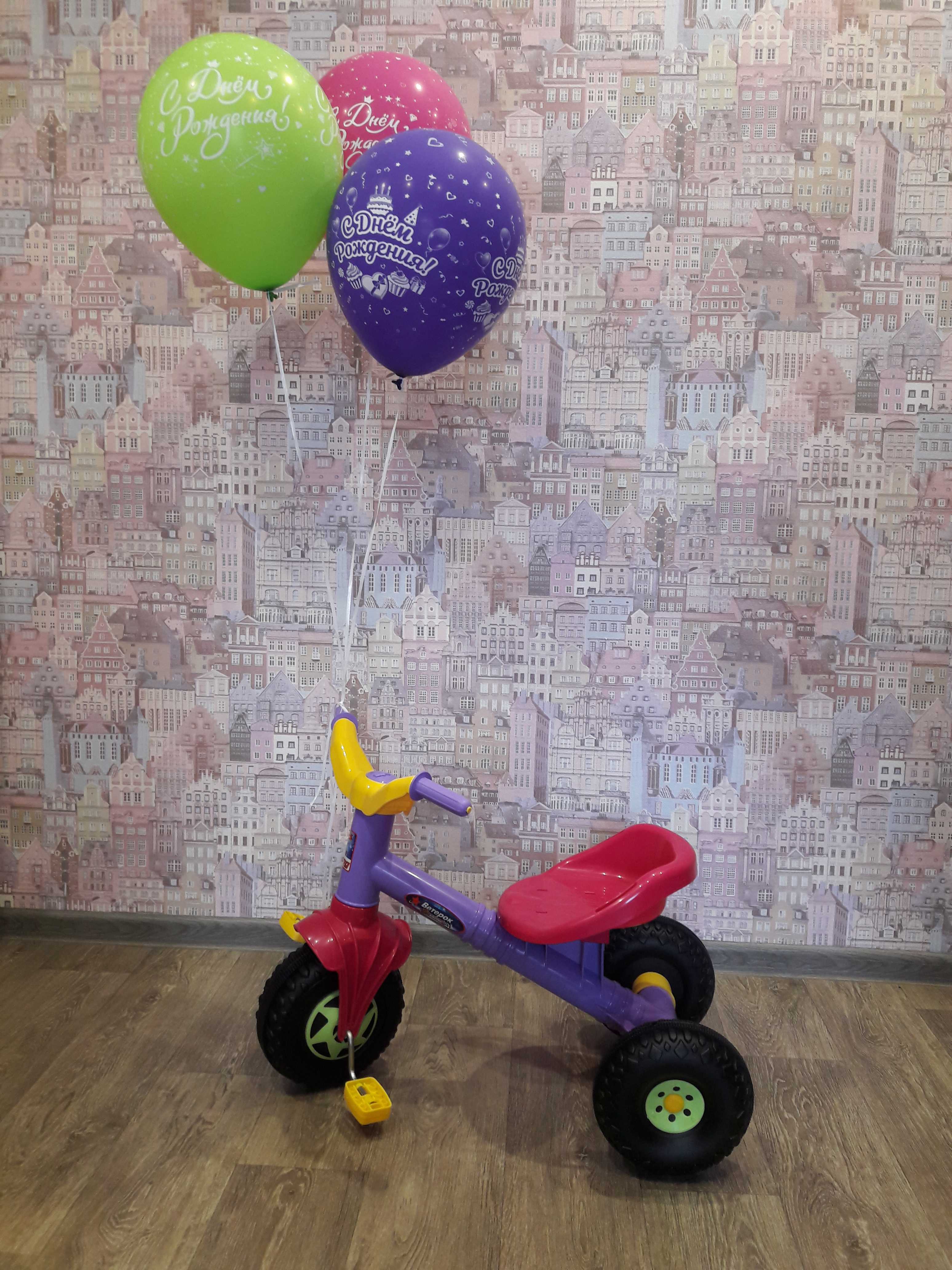 Фотография покупателя товара Велосипед трёхколёсный «Ветерок», фиолетовый - Фото 1