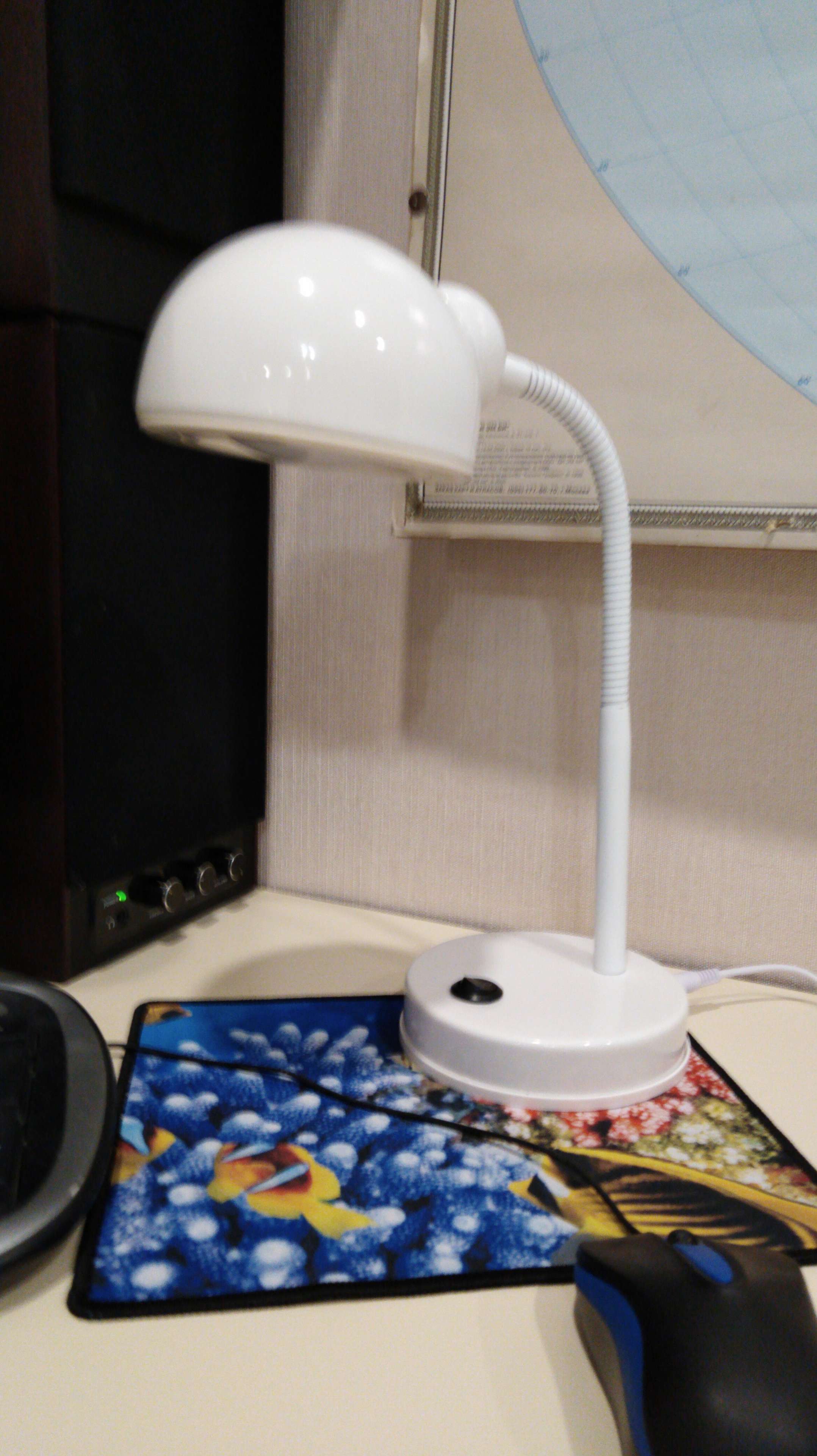 Фотография покупателя товара Светильник настольный LED 5 Вт белый 12,5х12,5х44 см - Фото 3