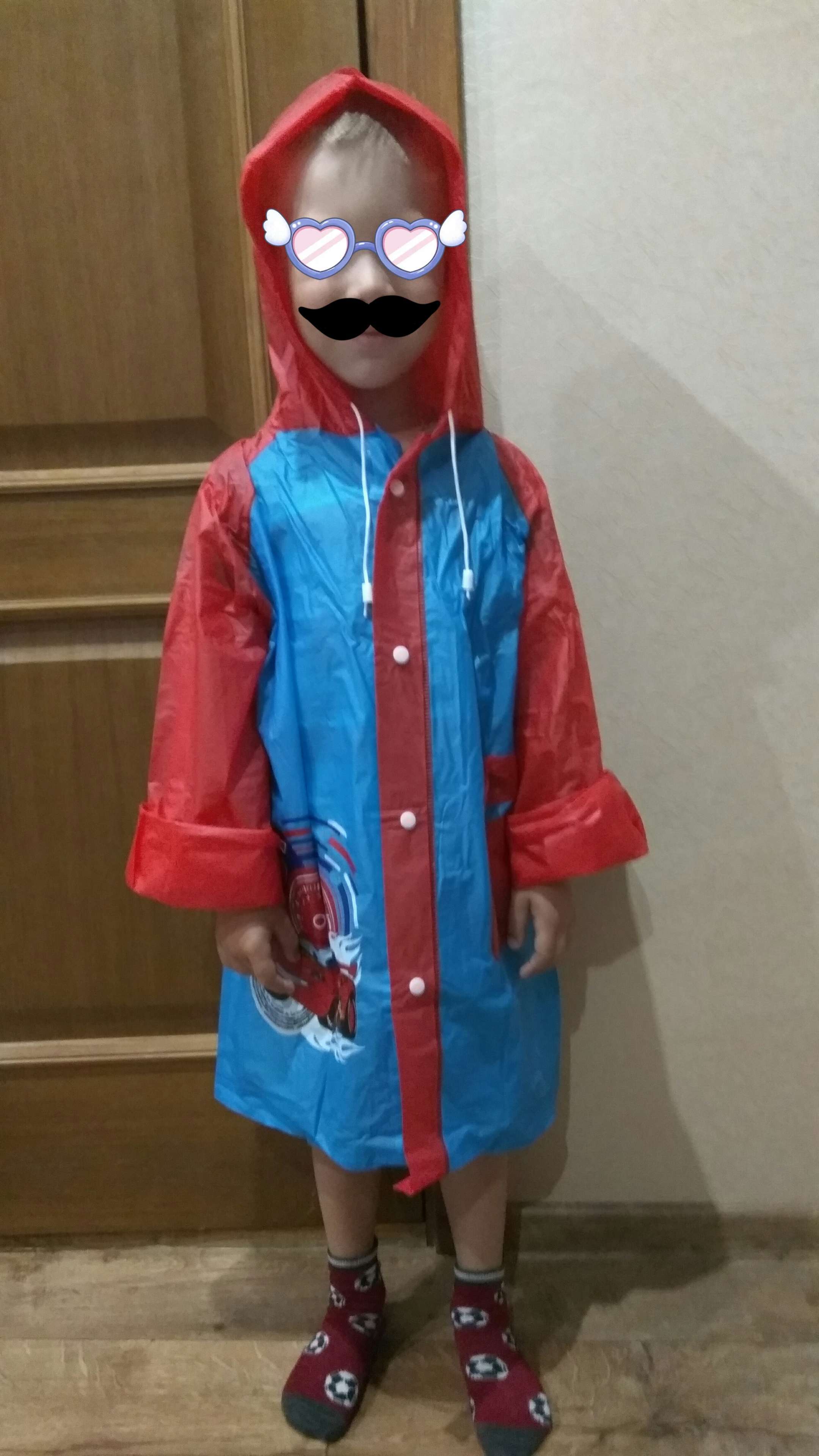 Фотография покупателя товара Дождевик детский, размер M, 100-110 см, Тачки