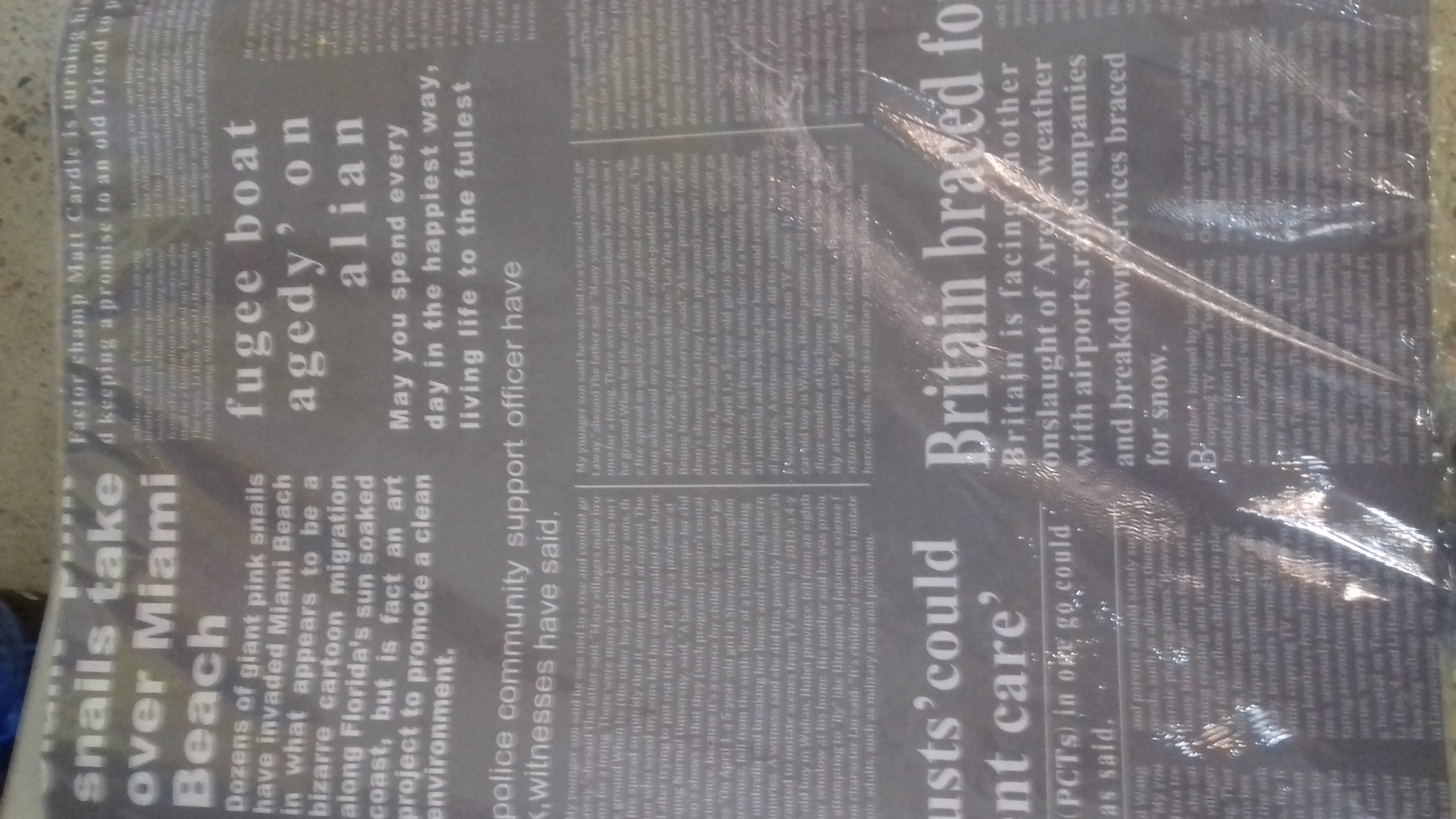 Фотография покупателя товара Бумага упаковочная "Газета", серый, 50 х 70 см - Фото 1