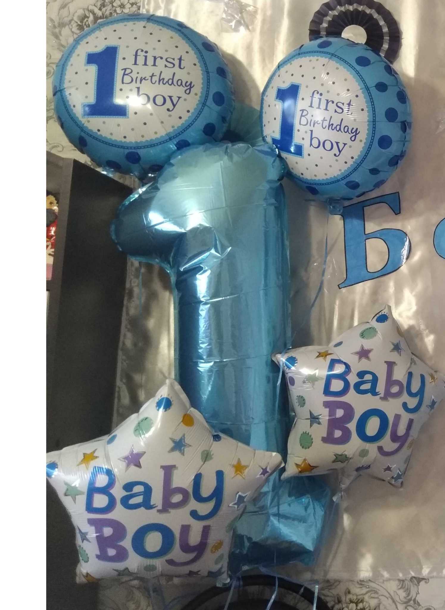 Фотография покупателя товара Букет из шаров "Первый день рождения малыша", фольга, набор 5 шт. - Фото 10
