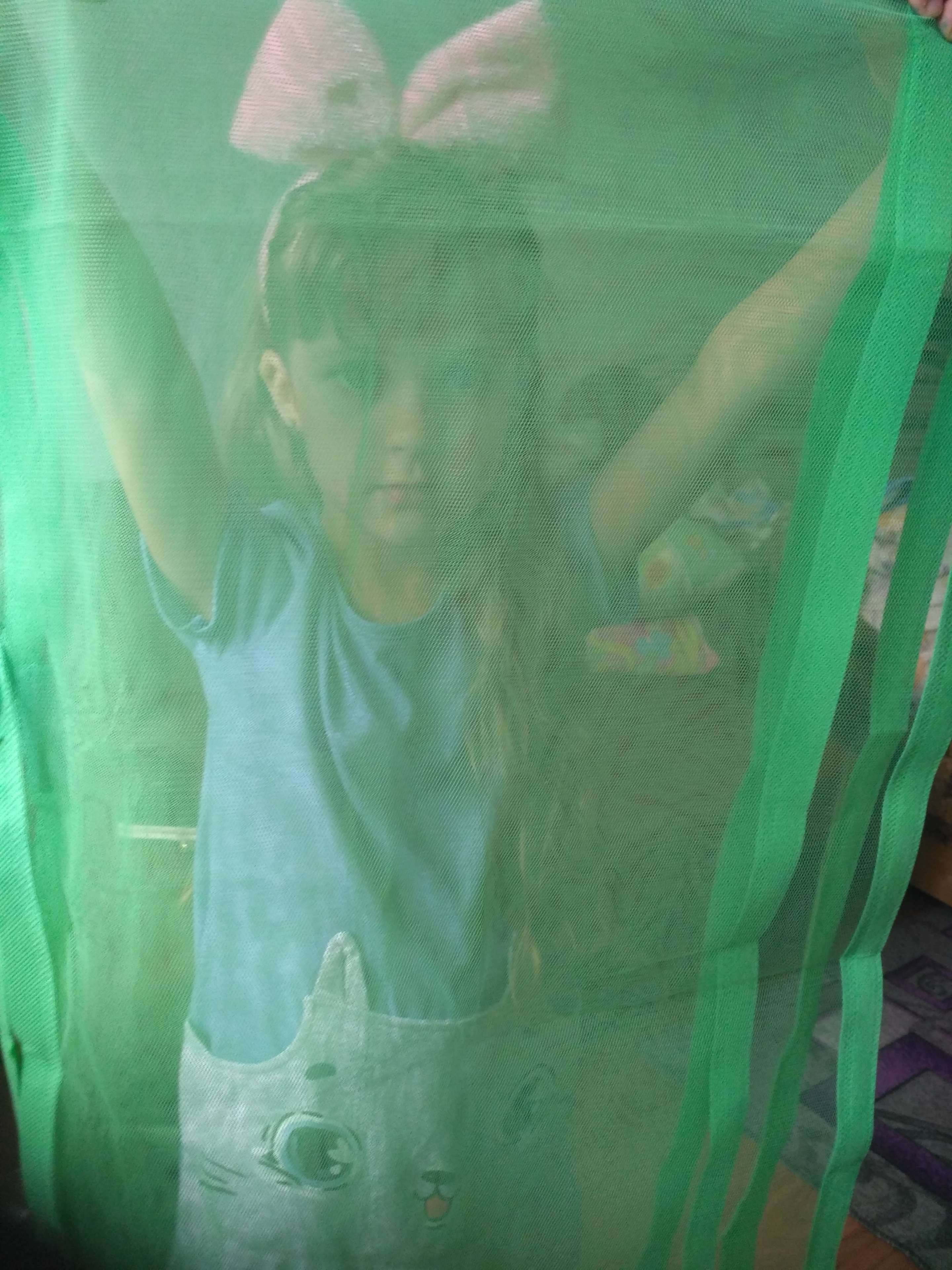 Фотография покупателя товара Сетка антимоскитная на магнитах для защиты от насекомых, 80×210 см, цвет зелёный - Фото 6