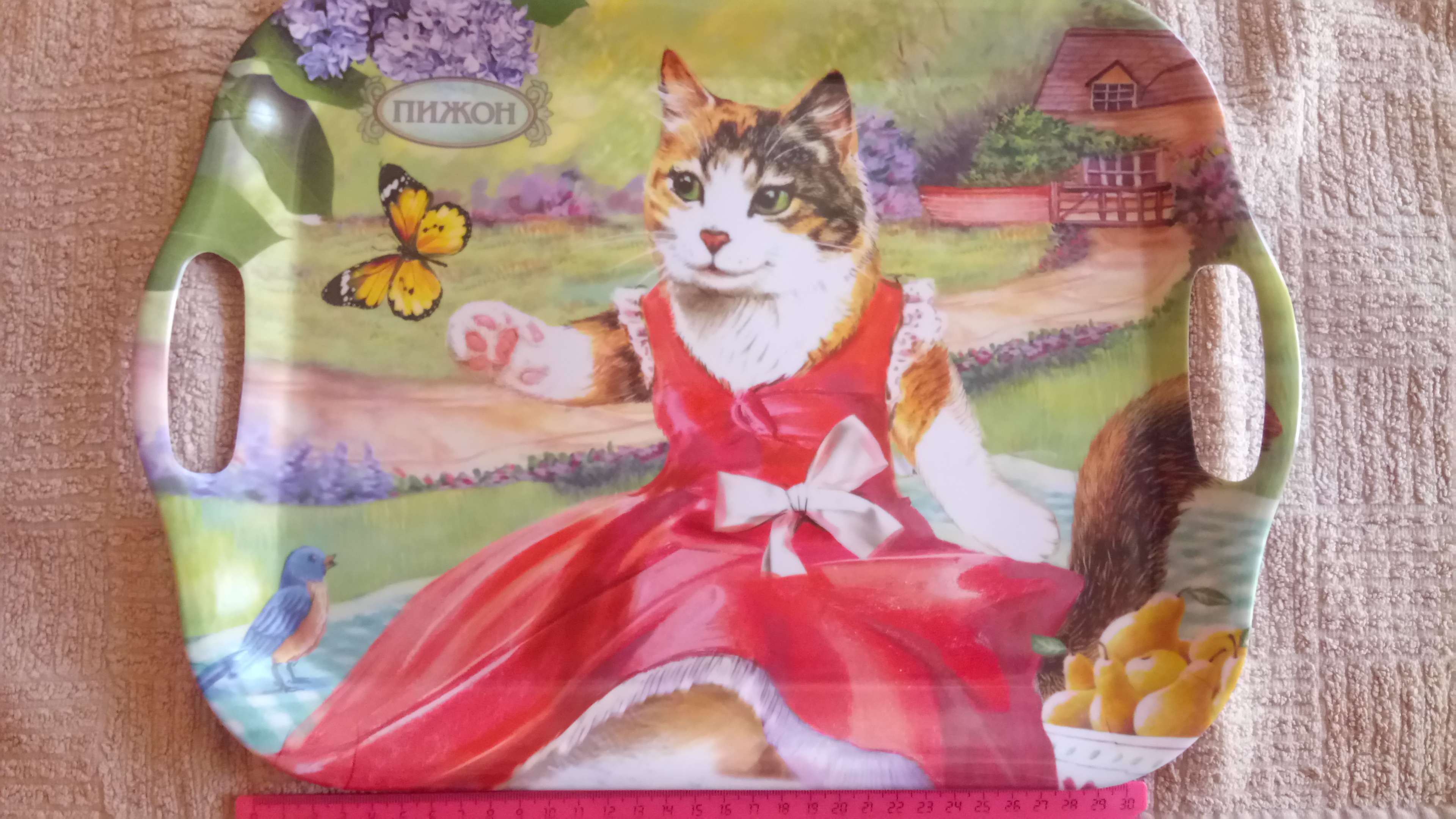 Фотография покупателя товара Поднос, серия "Трехцветная кошка", 30 х 40 см - Фото 1
