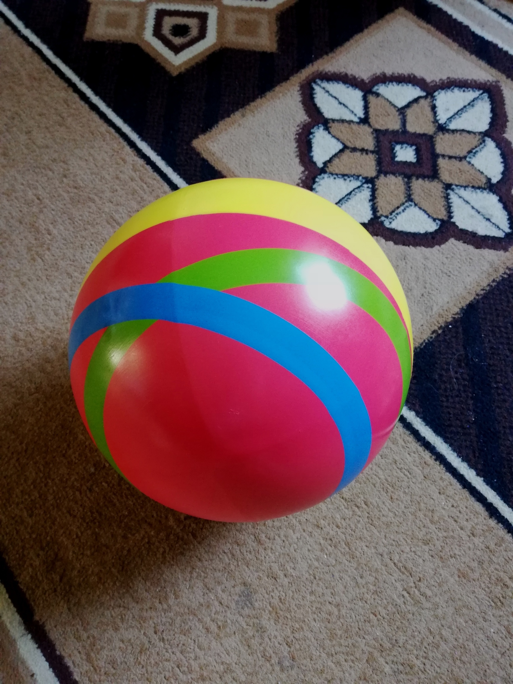 Фотография покупателя товара Мяч с полосой, диаметр 200 мм, МИКС - Фото 1