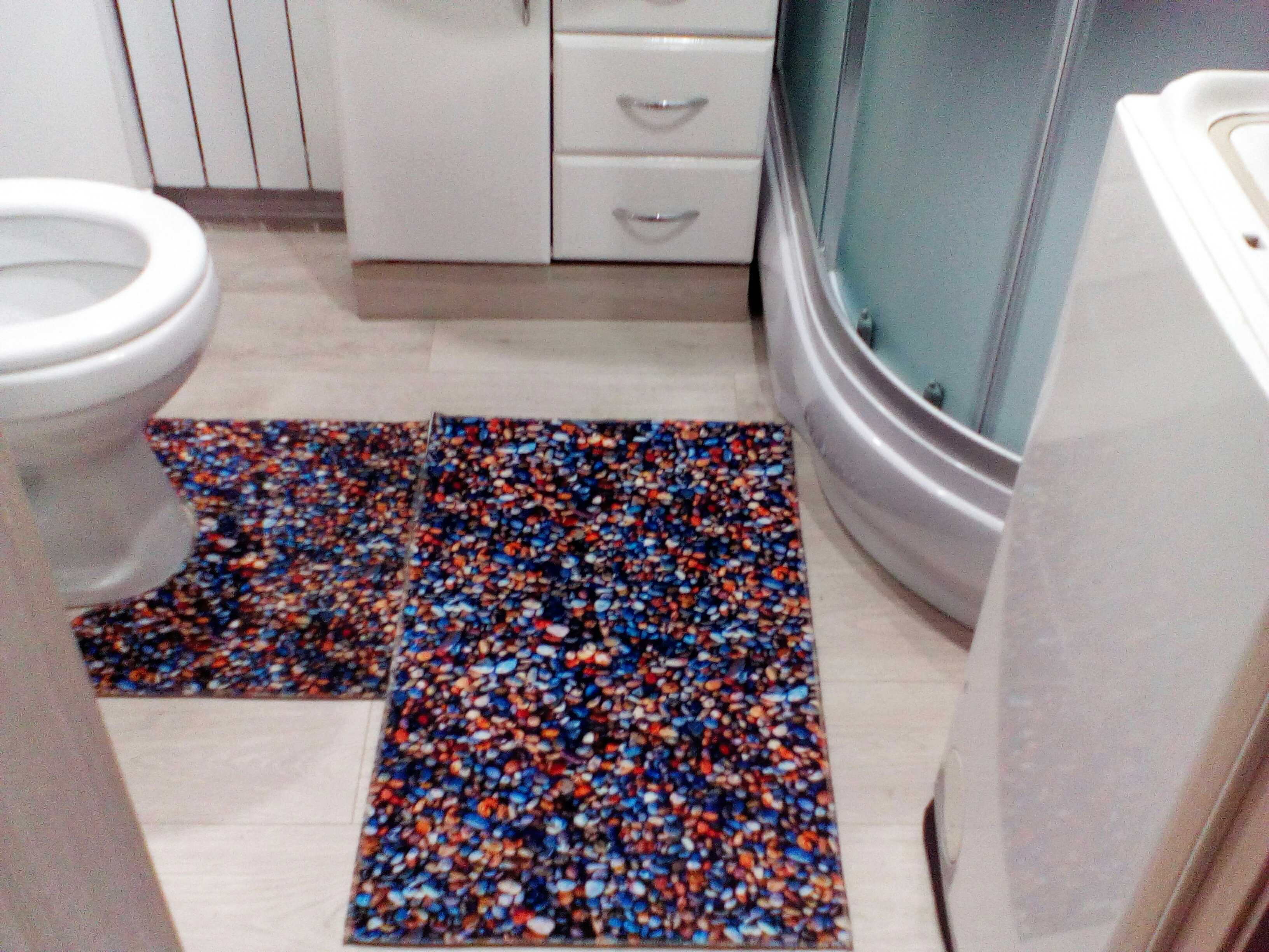 Фотография покупателя товара Набор ковриков для ванной и туалета Доляна «Галька», 2 шт: 40×50, 50×80 см - Фото 1