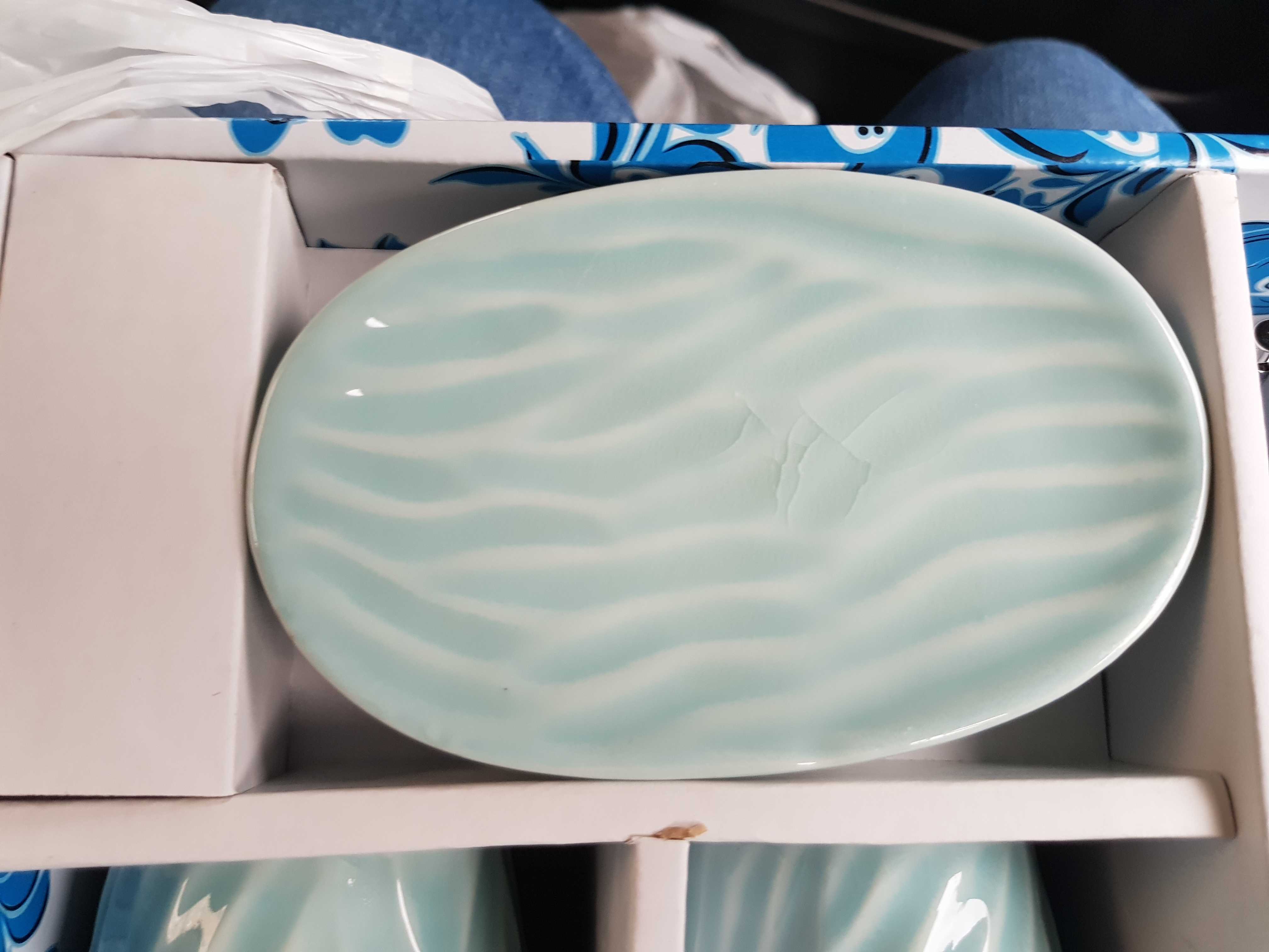 Фотография покупателя товара Набор аксессуаров для ванной комнаты «Река», 4 предмета (дозатор, мыльница, 2 стакана), цвет голубой - Фото 4