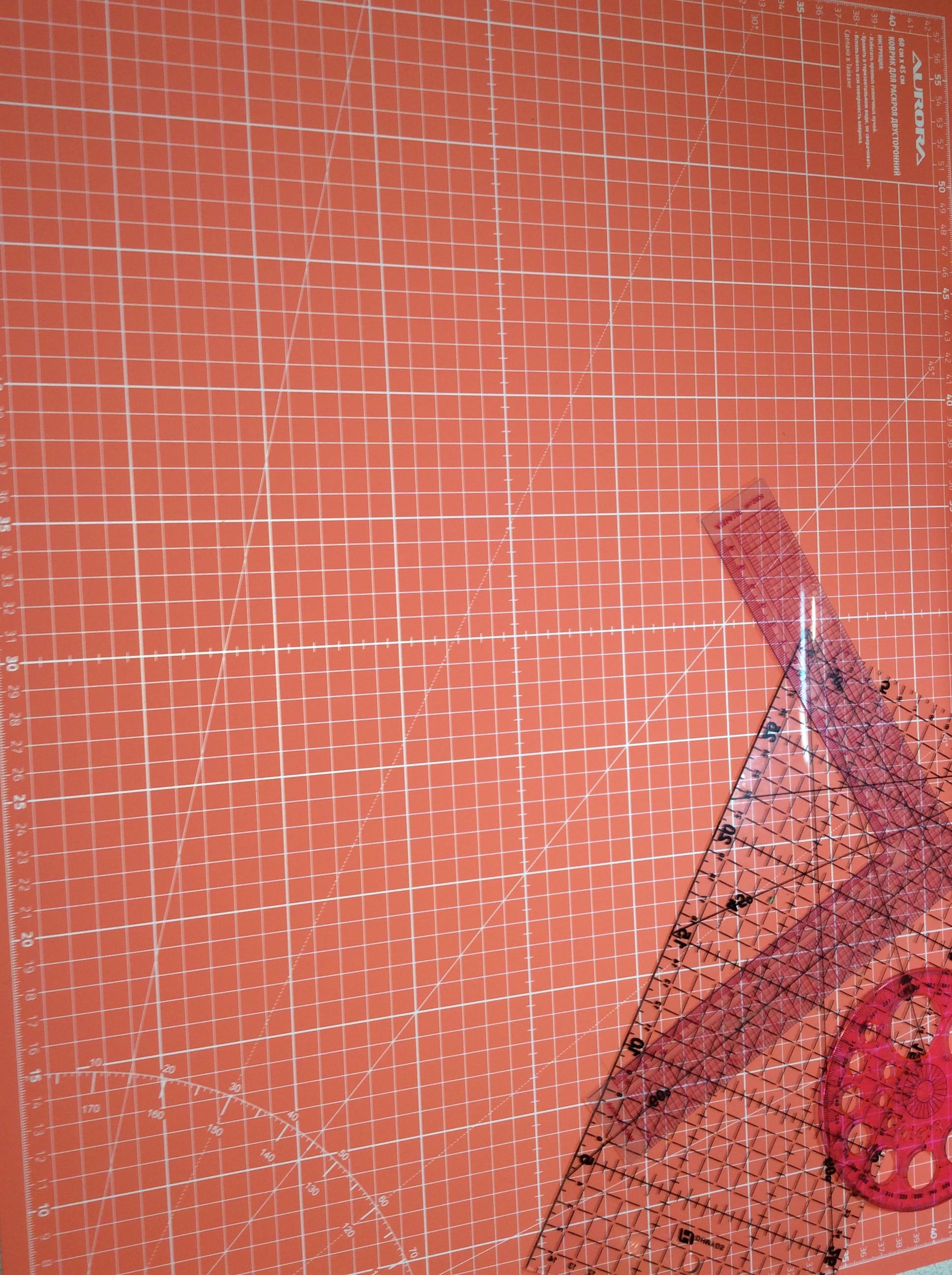 Фотография покупателя товара Мат для резки, двусторонний, 60 × 45 см, А2, цвет оранжевый, AU-A2