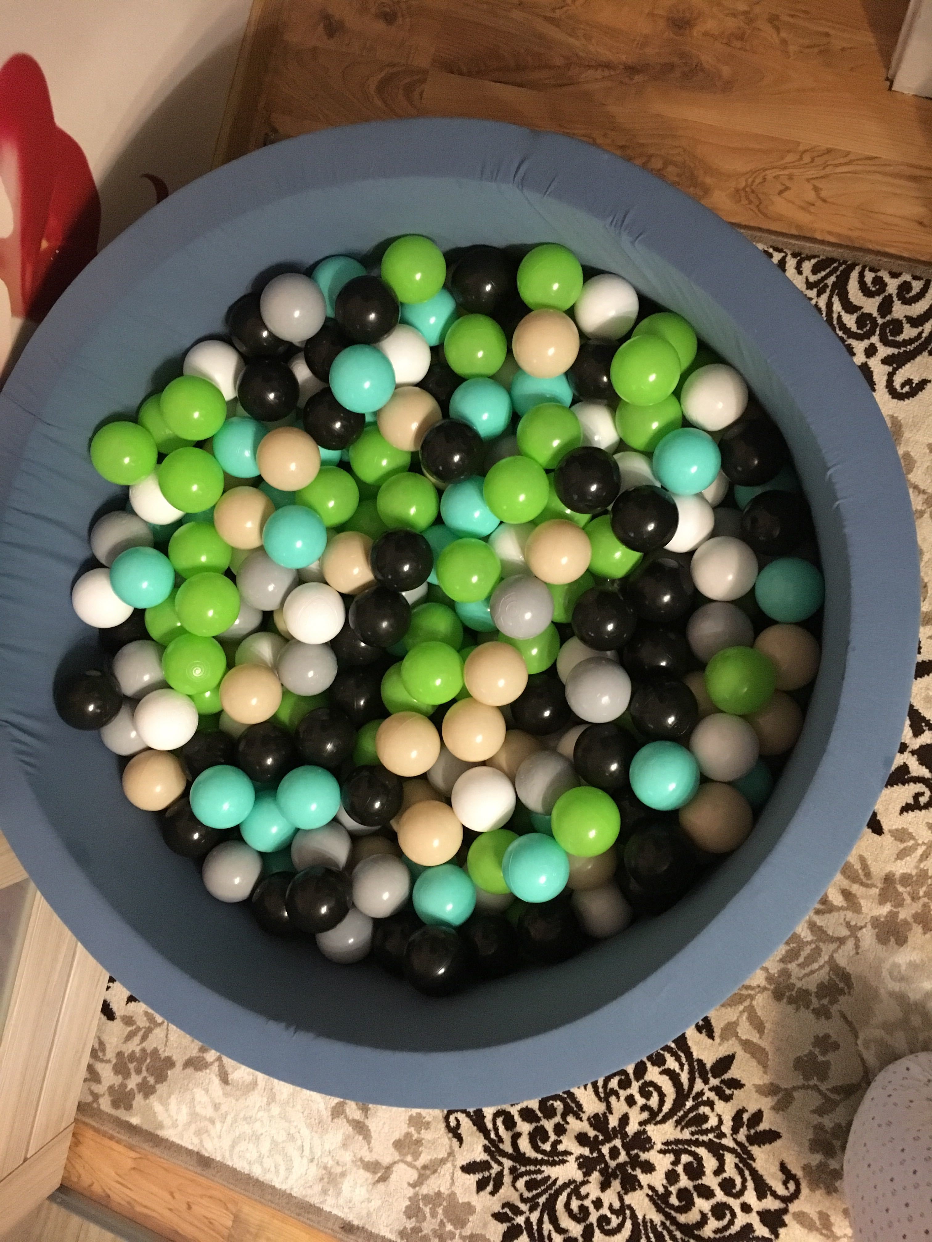 Фотография покупателя товара Набор шаров 150 шт, цвета: бирюзовый, серый, белый, чёрный, салатовый, бежевый, диаметр шара — 7,5 см