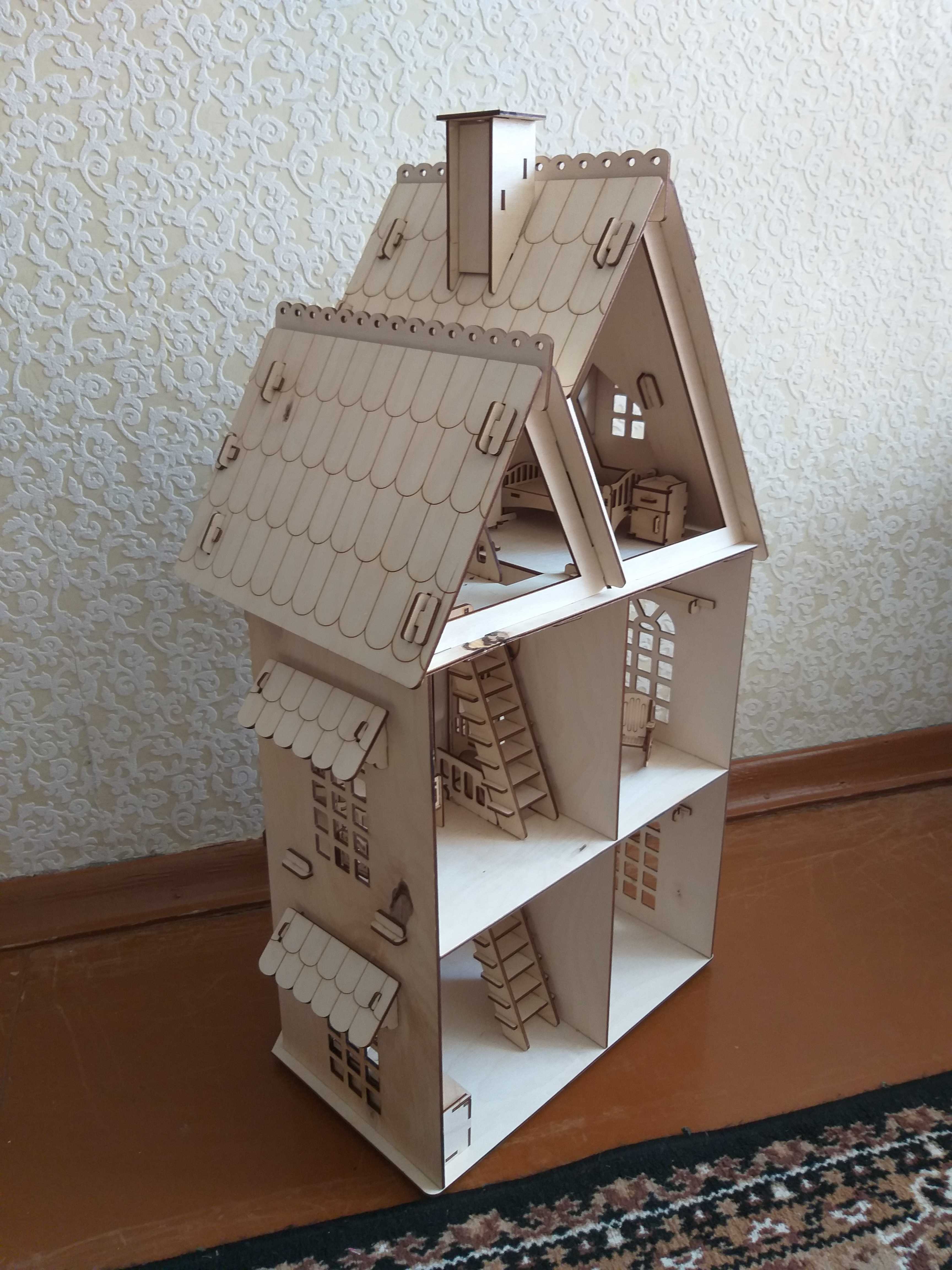 Фотография покупателя товара Конструктор «Кукольный домик», 2 этажа, фанера — 3 мм - Фото 9