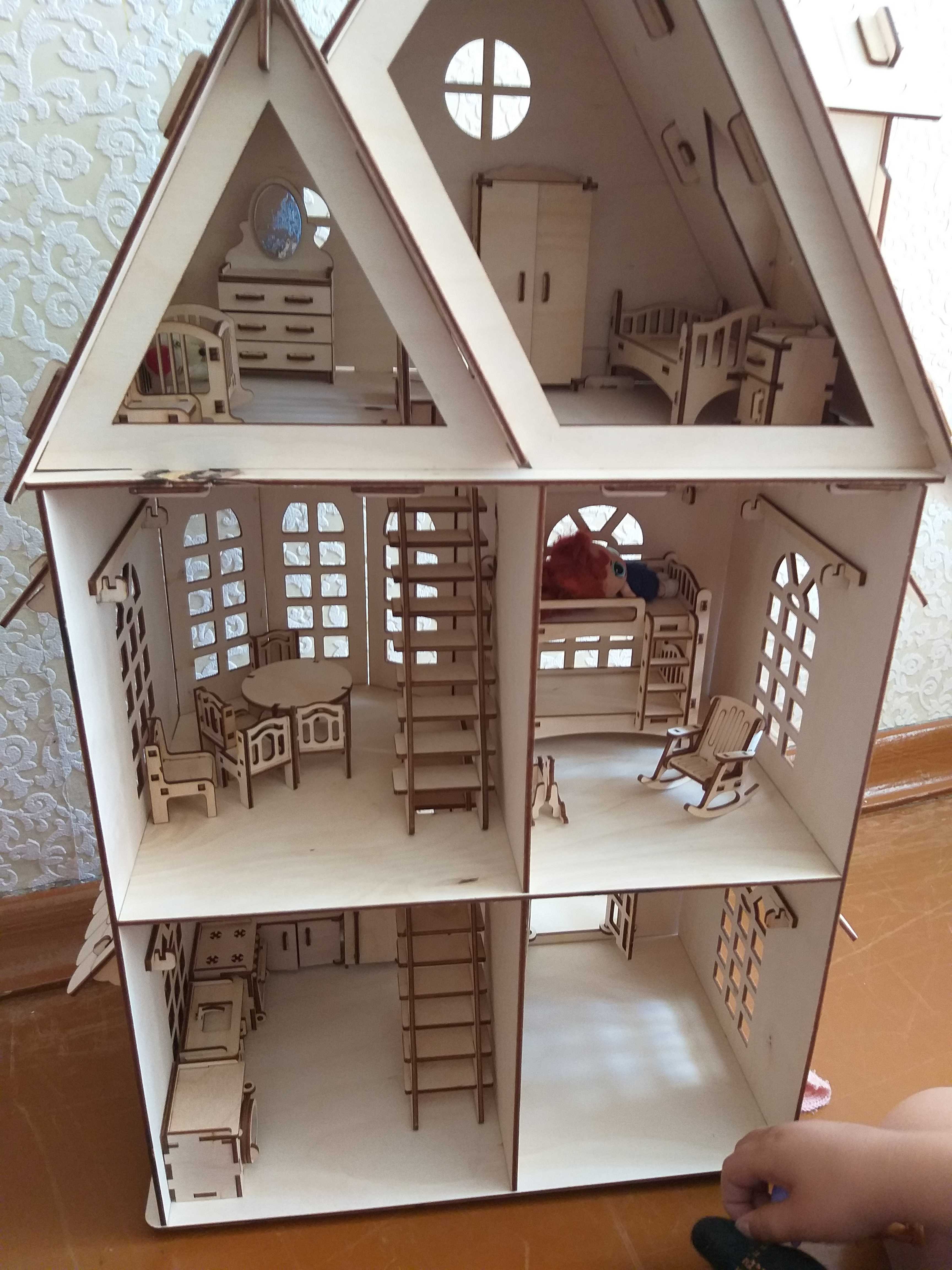 Фотография покупателя товара Конструктор «Кукольный домик», 2 этажа, фанера — 3 мм