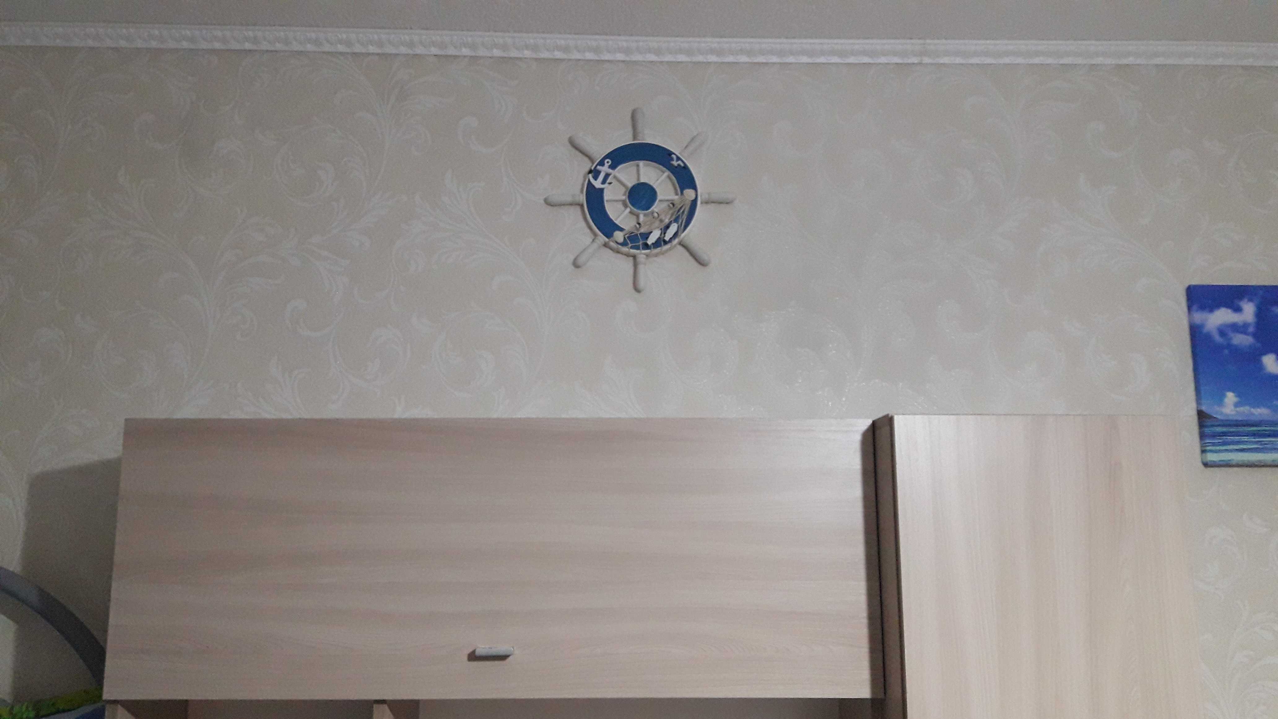 Фотография покупателя товара Декор интерьерный «Штурвал» на стену, бело-синий, 32 х 32 х 2 см - Фото 2