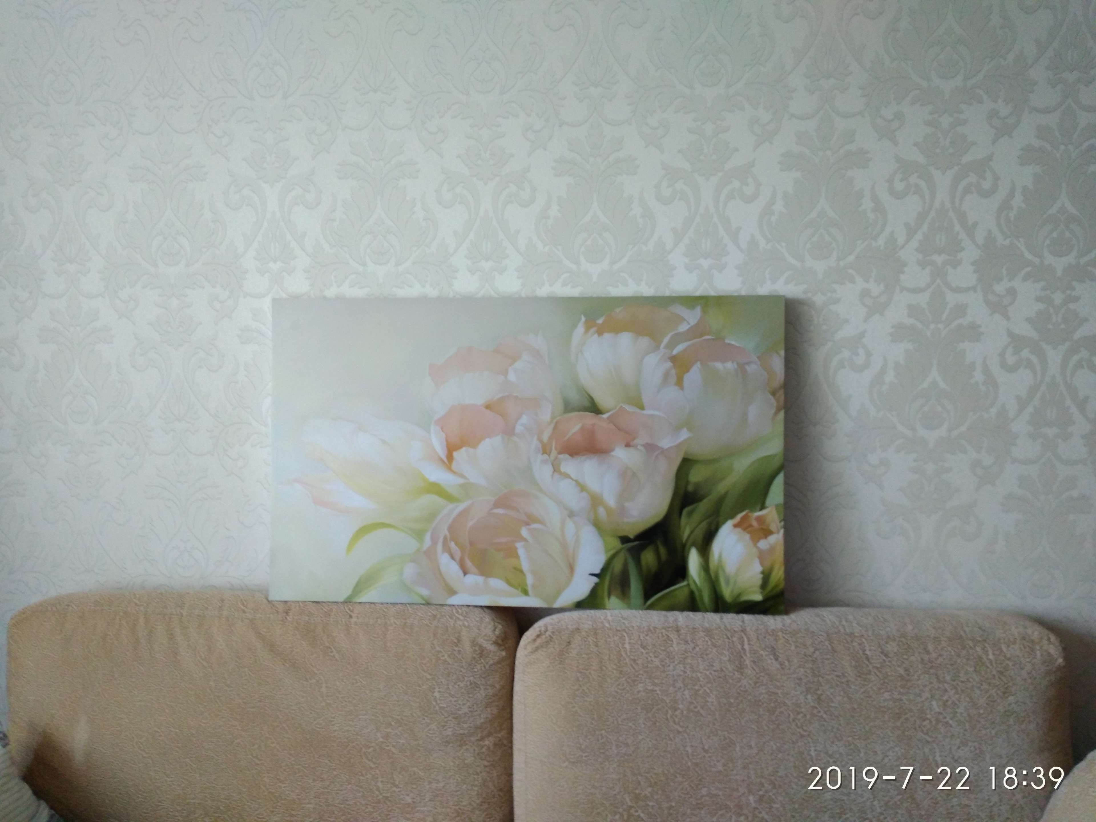 Фотография покупателя товара Картина на холсте "Нежные тюльпаны" 60*100 см - Фото 3