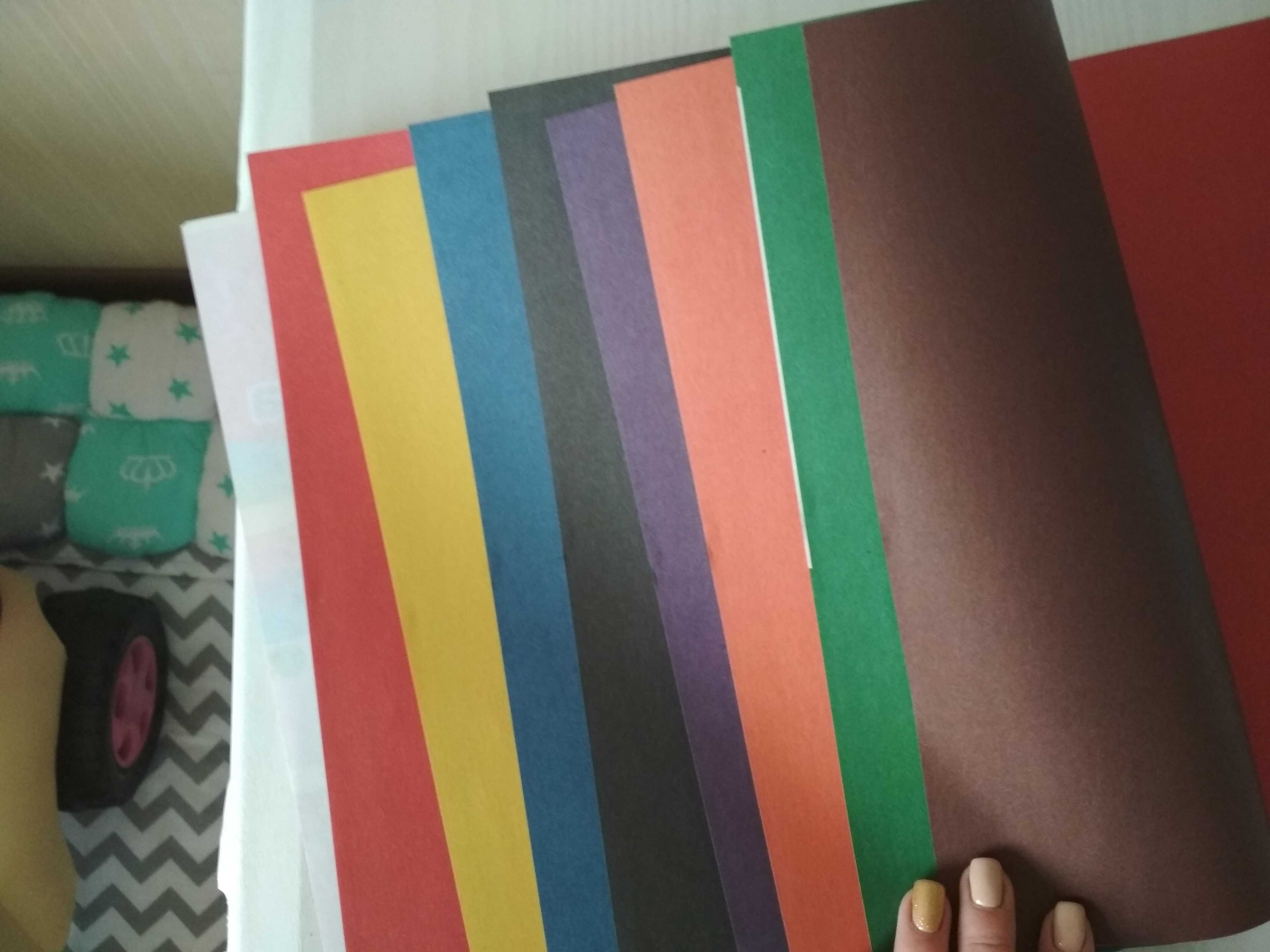 Фотография покупателя товара Бумага цветная А4, 16 листов, 8 цветов, газетная, двусторонняя, на скобе