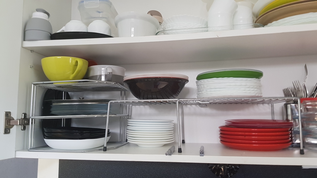 Фотография покупателя товара Подставка для посуды, 2 яруса, 25×25×20 см, цвет хром - Фото 14