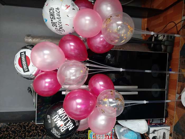 Фотография покупателя товара Стойка для воздушных шаров с подставкой под воду/песок на 7 шаров, высота 130 см - Фото 10
