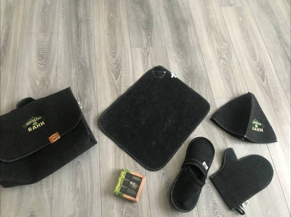 Фотография покупателя товара Набор банный портфель 5 предметов "Директор бани", серый