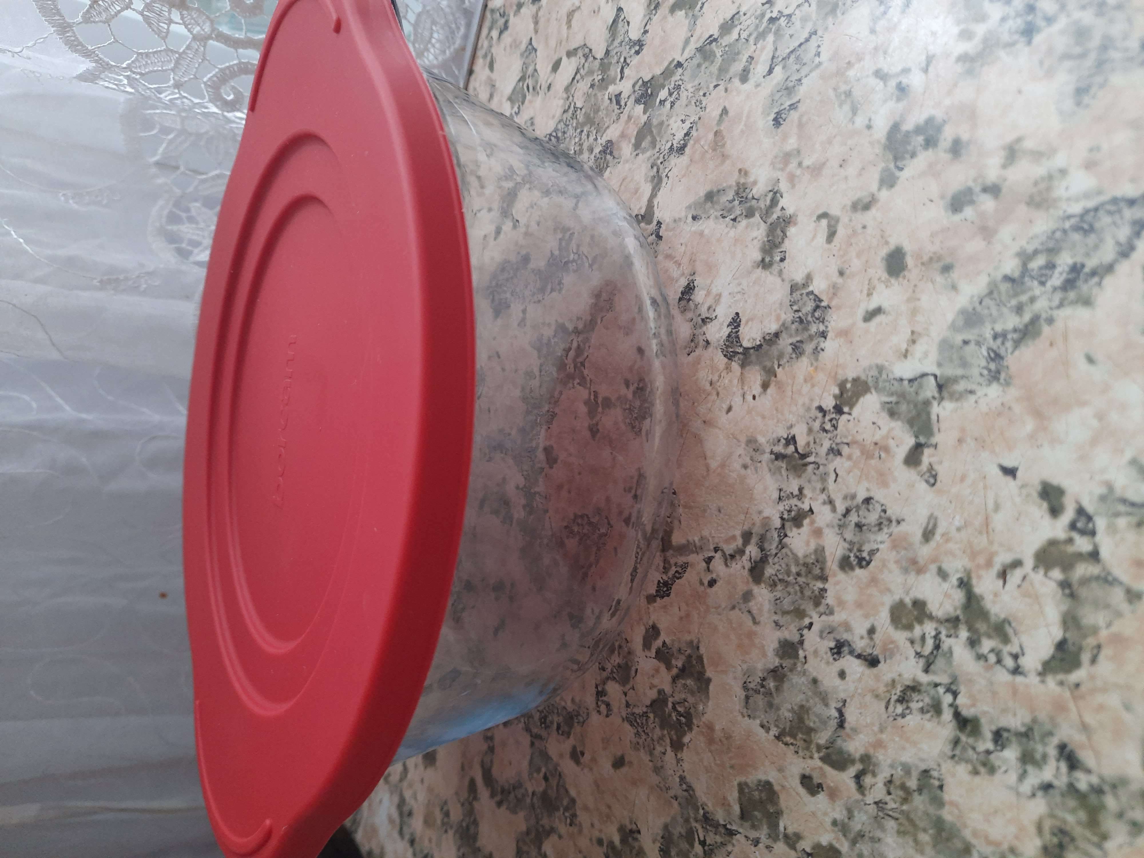 Фотография покупателя товара Форма из жаропрочного стекла для запекания Borcam, 840 мл, с красной пластиковой крышкой - Фото 1