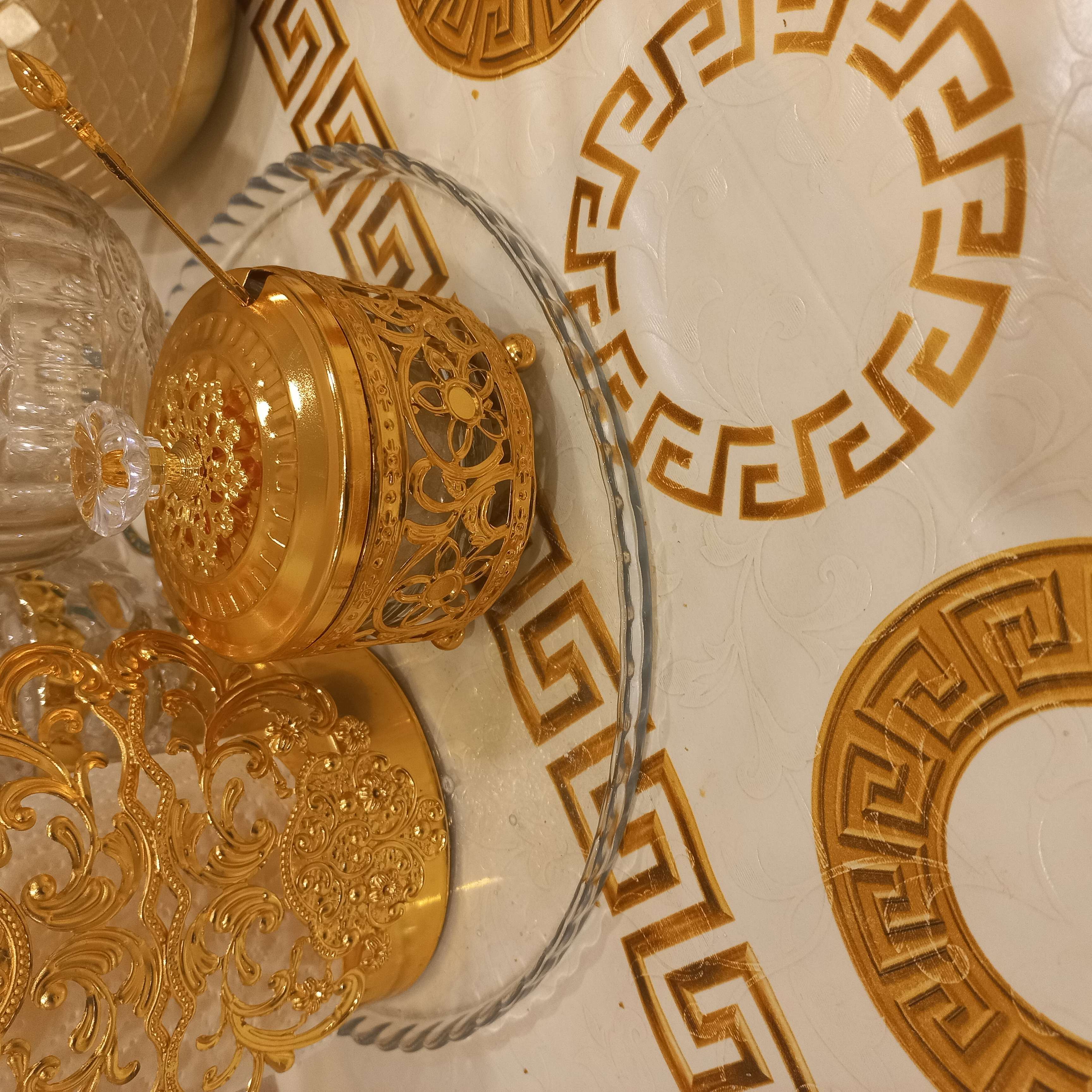 Фотография покупателя товара Сахарница «Дарина», 200 мл, 9×10 см, с ложкой, цвет золотой