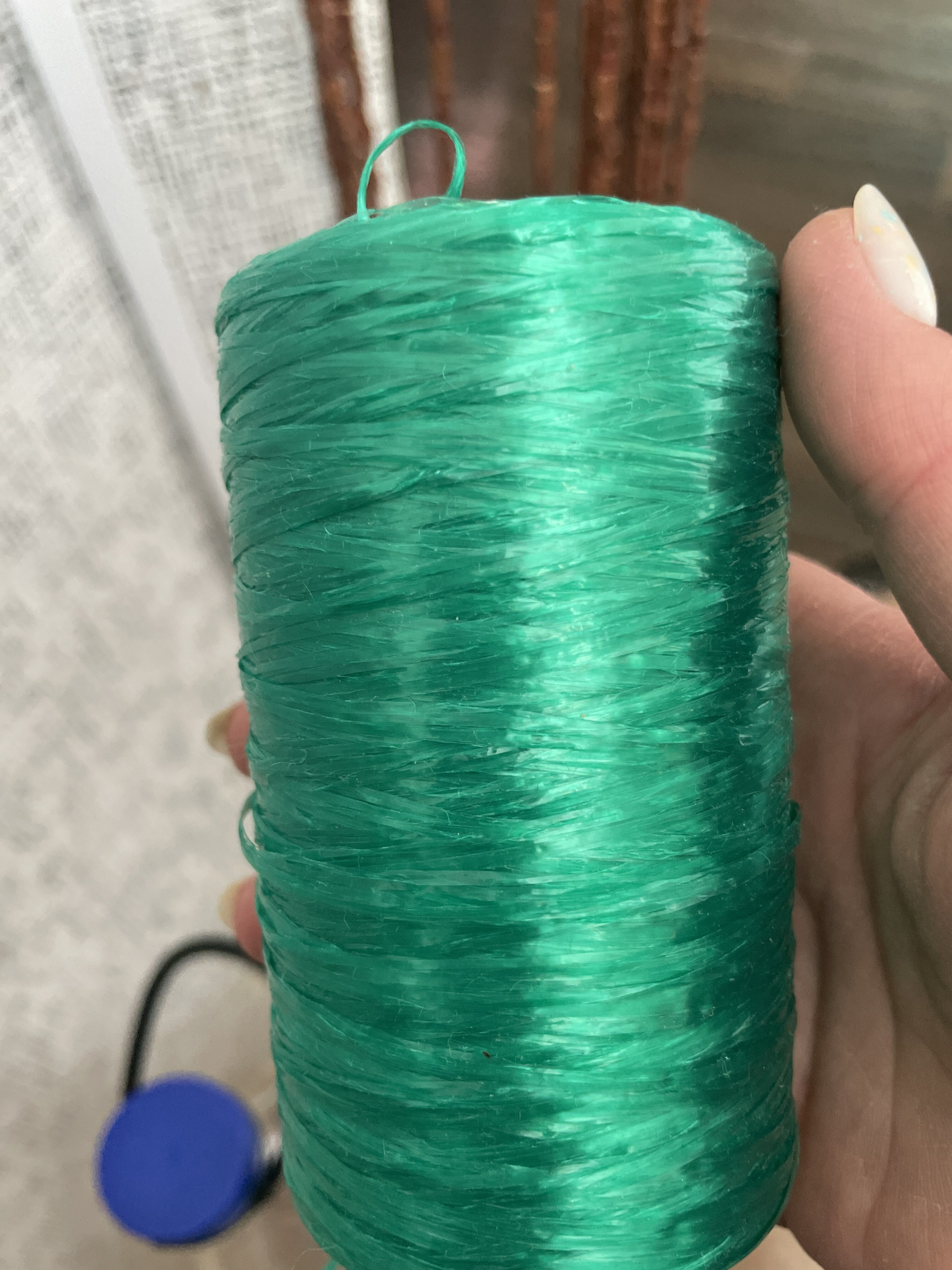 Фотография покупателя товара Пряжа "Для вязания мочалок" 100% полипропилен 400м/100±10 гр в форме цилиндра (рубин) - Фото 1