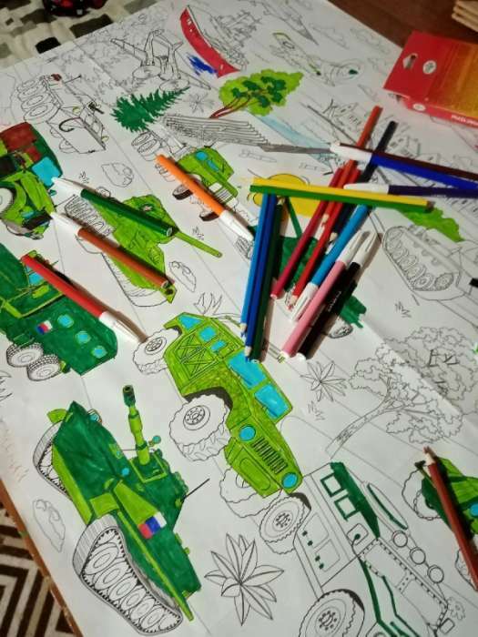 Фотография покупателя товара Раскраска-гигант по номерам «Удивительный мир», 59 × 84 см - Фото 6