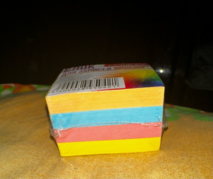 Фотография покупателя товара Блок бумаги для записей, на склейке, Calligrata, 6х5х4 см, 80 г/м2, цветной, пастель - Фото 2