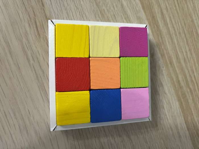 Фотография покупателя товара Деревянные кубики «Мини» 9 шт., 2.7 × 2.7 см, цвета МИКС, Томик - Фото 1