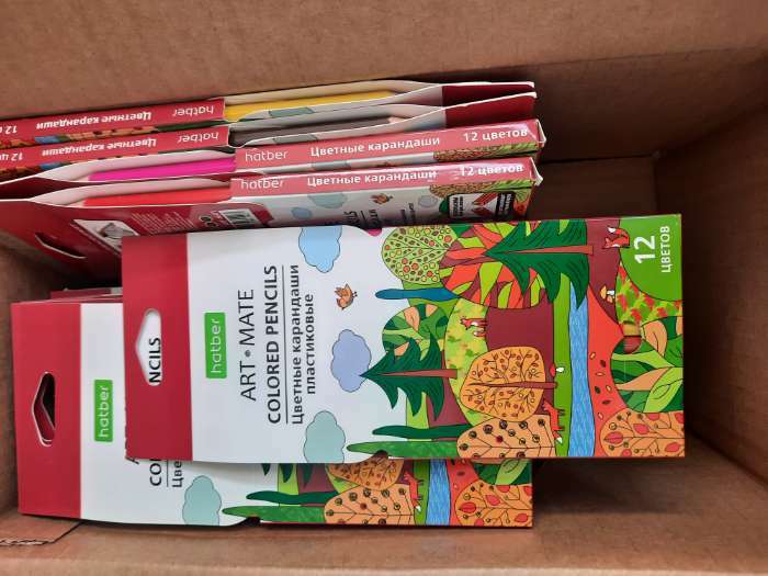 Фотография покупателя товара Карандаши цветные 12 цветов Hatber Mate пластиковые, с европодвесом - Фото 11