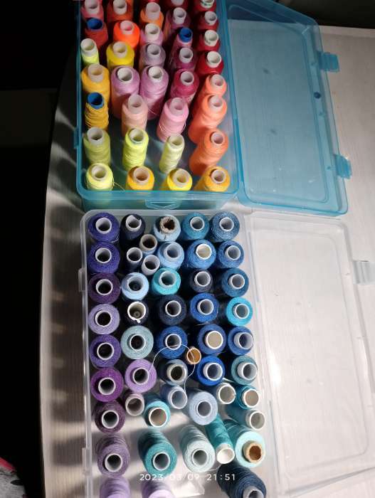 Фотография покупателя товара Органайзер для хранения ниток, 42 отделения, 23,5×13,5×6,5 см, цвет МИКС