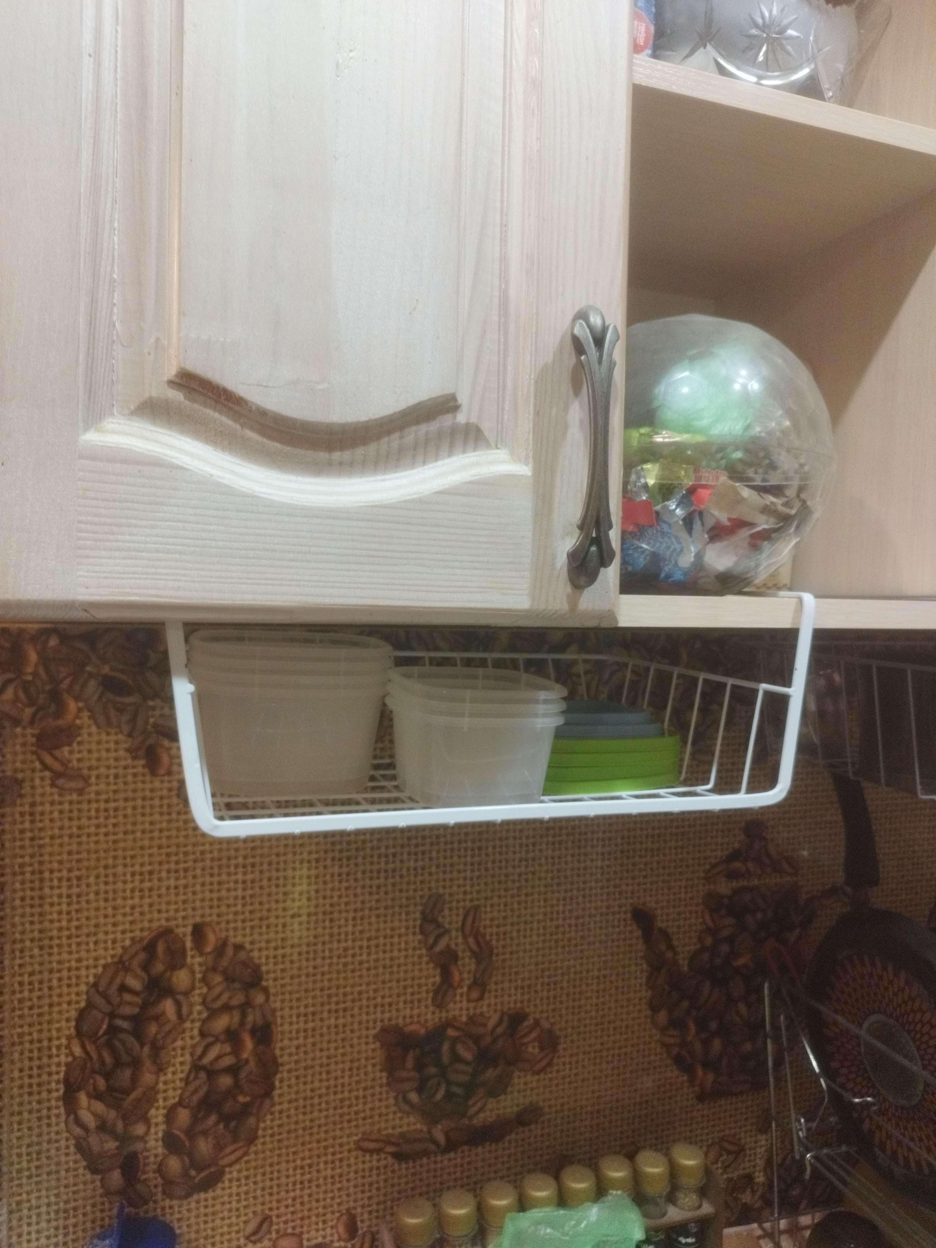 Фотография покупателя товара Корзина сетчатая навесная на полку Доляна, 40×25.5×14 см, белая - Фото 29