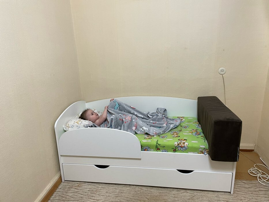 Фотография покупателя товара Кровать «Бейли», 700 × 1600 мм, с ортопедическим основанием, цвет белый - Фото 12